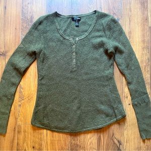 Aqua 100% cashmere waffle Henley saks fifth Avenue, Nordstrom Large L, medium